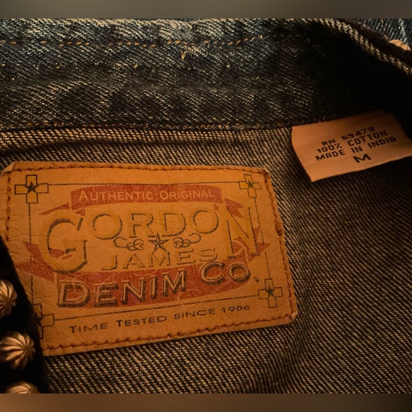 ** Gordon James Vintage Studded Embroidered Velvet Collar Jacket - Picture 4 of 12